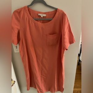 LOFT peach dress with tie waist